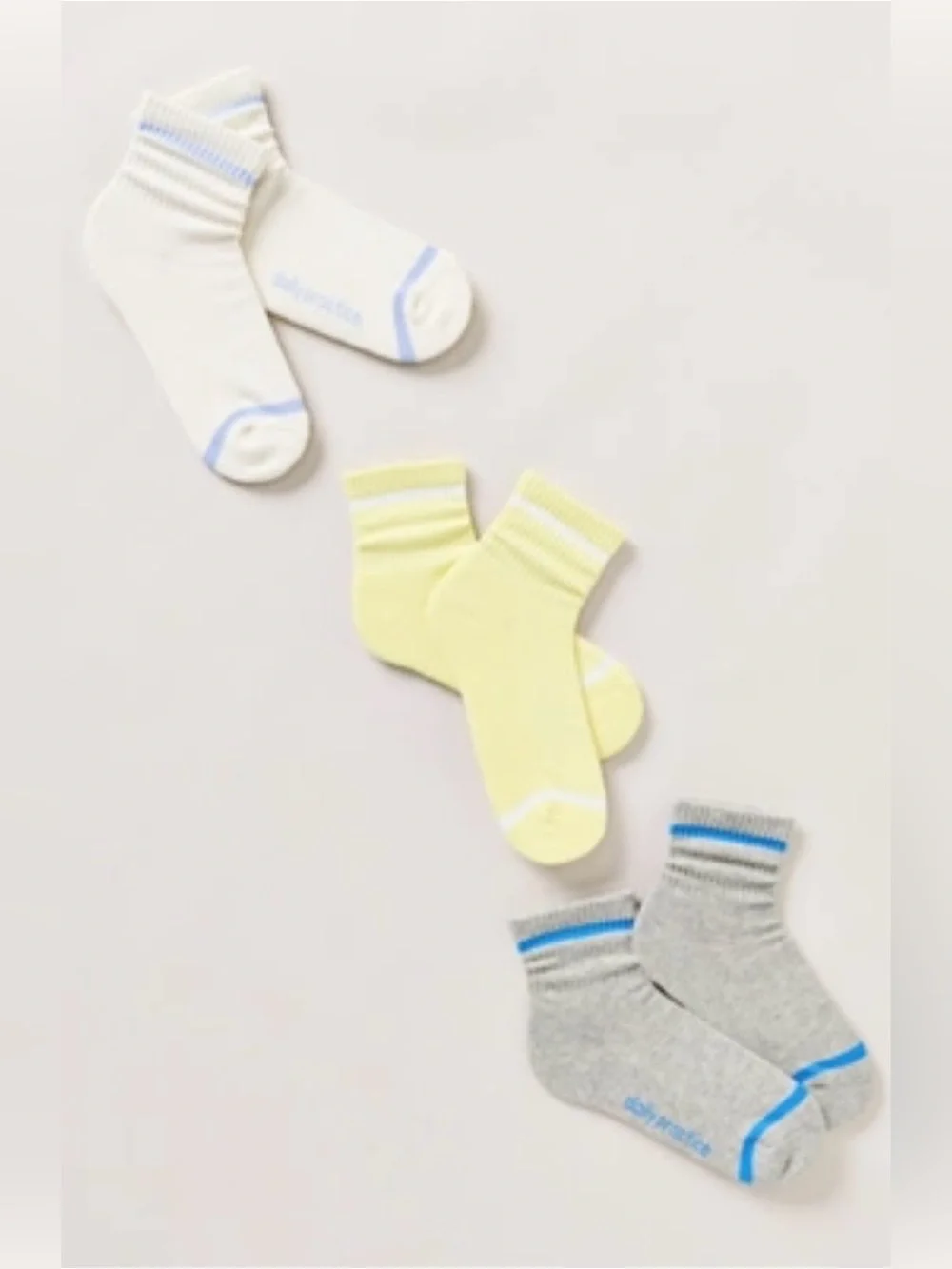 NWT Daily Practice by Anthropologie Set of 3 Striped Crew Socks 🧦